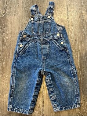 Faded Glory Vintage Carpenter 100% Cotton Denim Overalls Unisex Baby Size 9mo